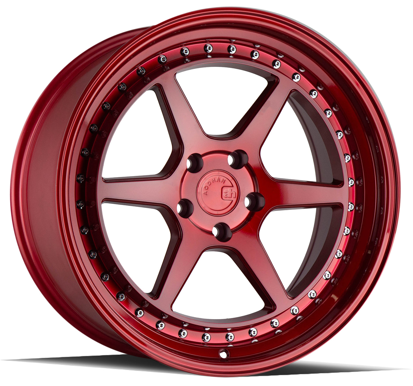 Aodhan DS09 18x9.5 5x4.5 22MM CANDY RED CHROME RIVETS