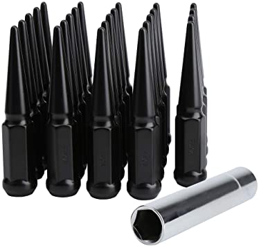 Metal Lugz 14X1.5 BLACK SPIKE LUG NUTS