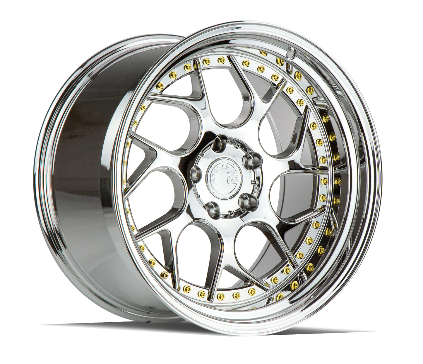 Aodhan DS01 18X9.5 5X100 35MM CHR GLD RIVETS