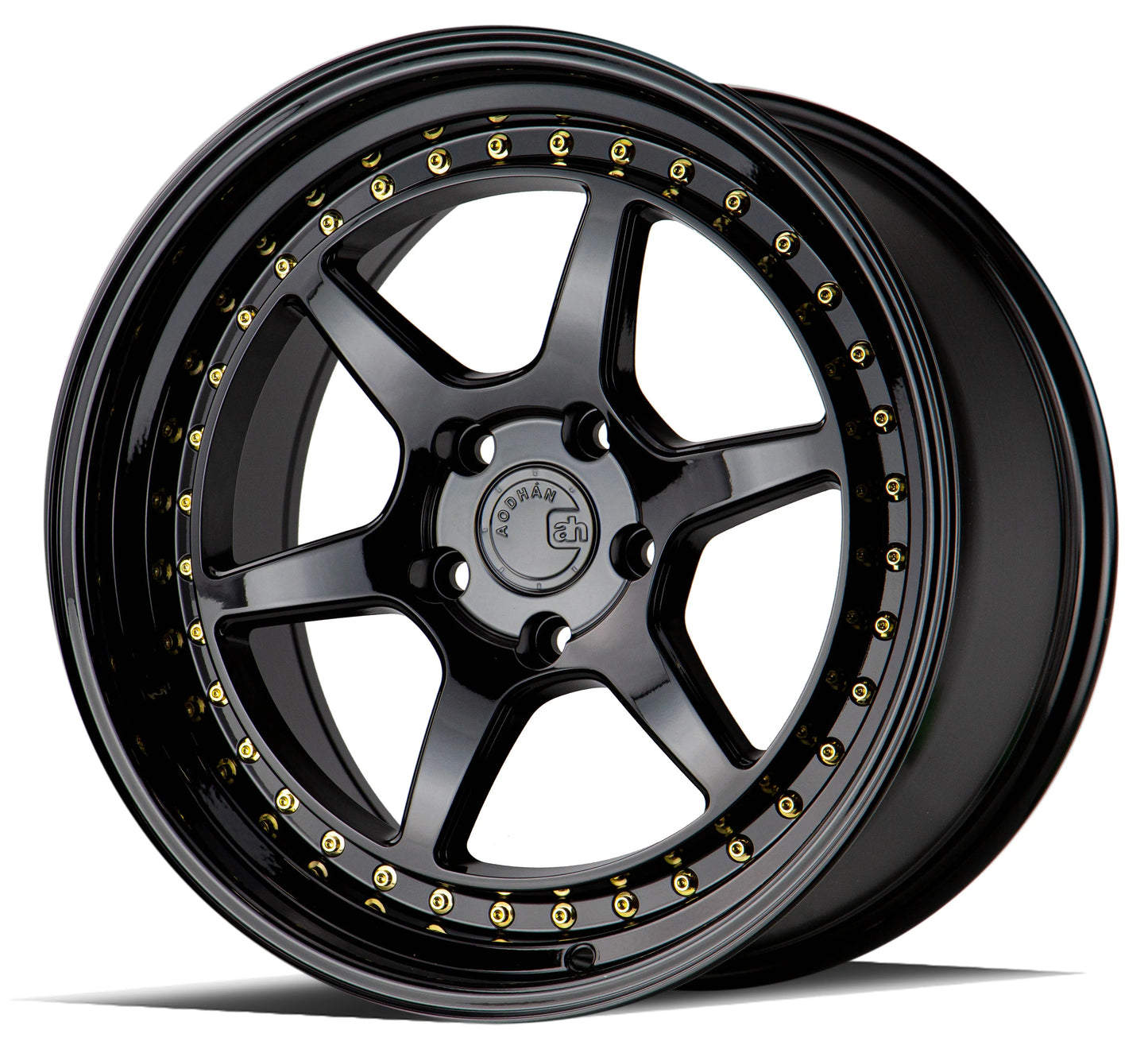 Aodhan DS09 18X9.5 22 73.1 GL-BLK GOLD RIVETS