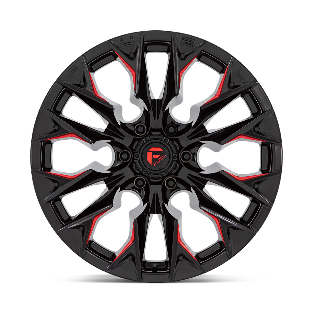 FUEL FLAME 22X12 6X5.5 106 G-BLK RED MILLED -44