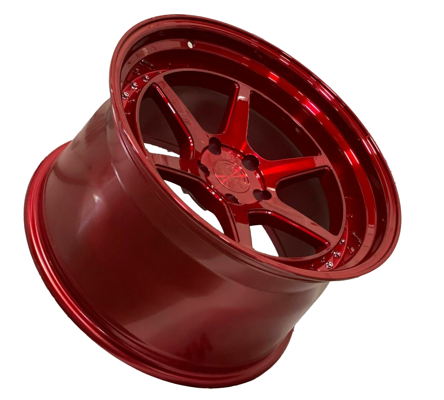 Aodhan DS09 18x9.5 5x4.5 22MM CANDY RED CHROME RIVETS