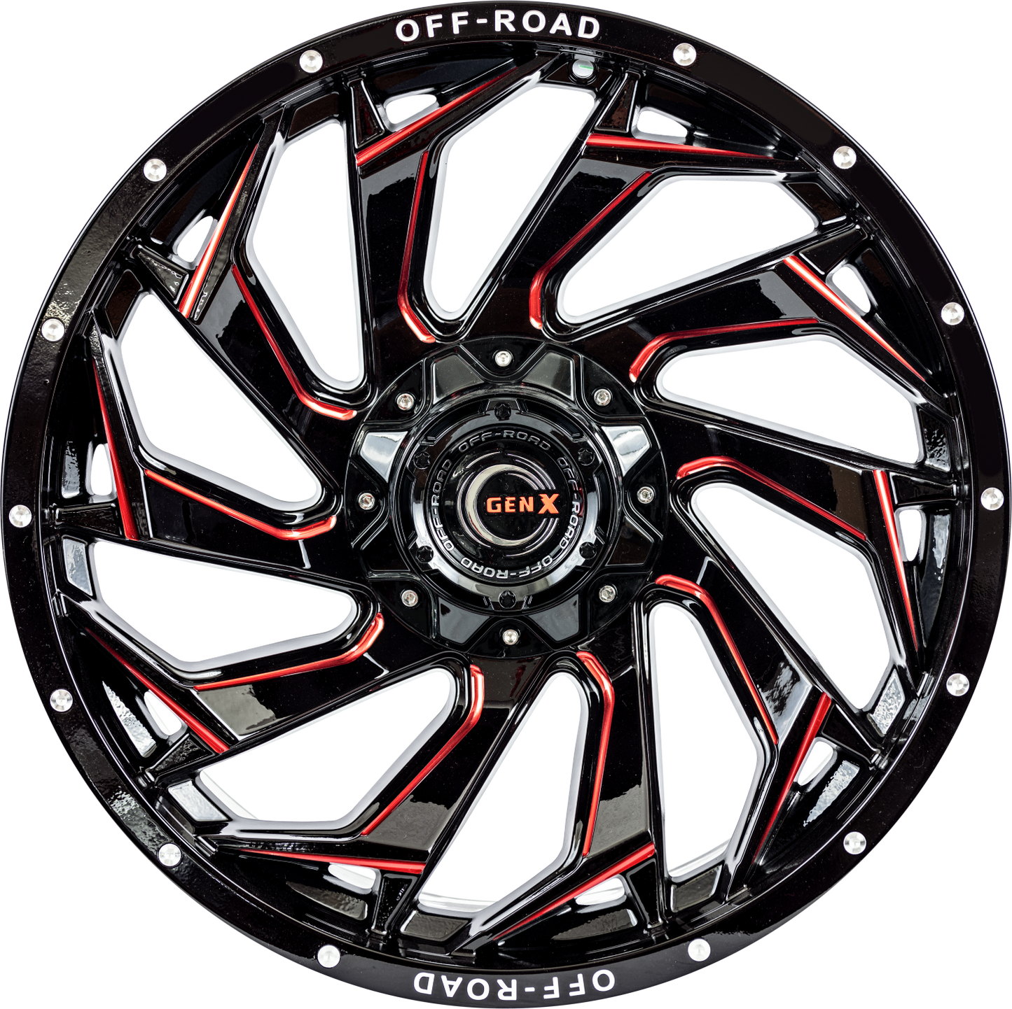 GEN-X Off-Road GX226 22X12 5X139.7/150 110.3 -44 GL-BLK MILLED RED
