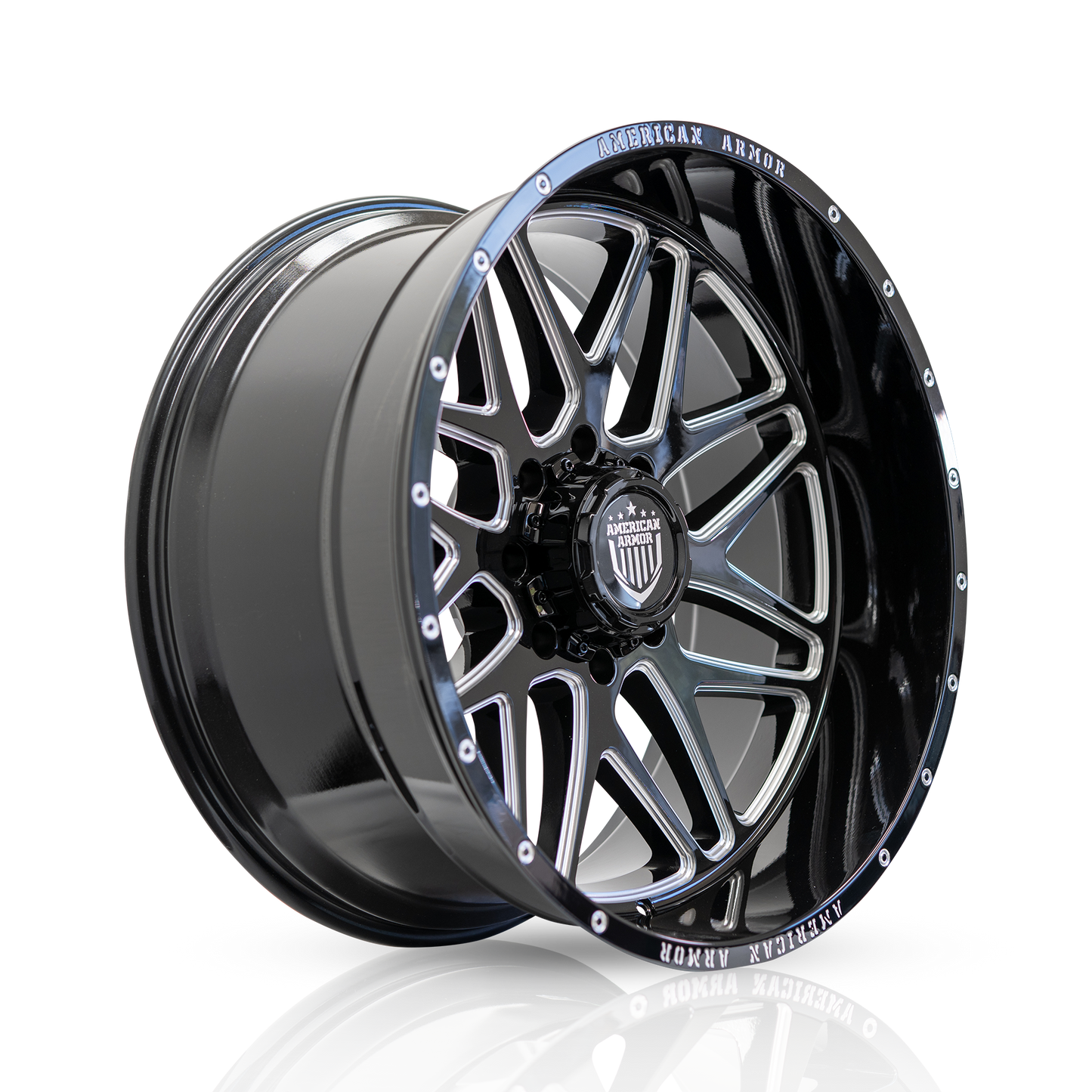 American Armor Recon A522 22X12 5X127/135 87 -44 GL-BLK MACHINED