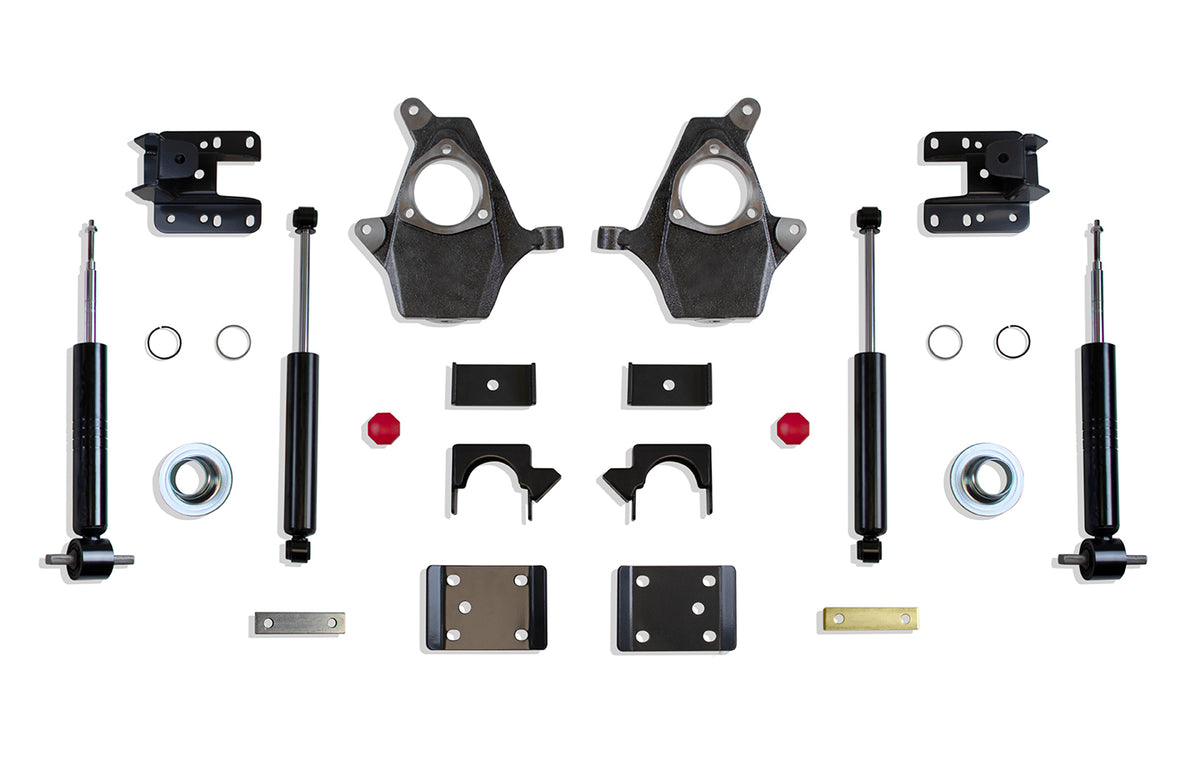 Maxtrac Suspension Lowering Kit | 07-18 SILVERADO/SIERRA 1500 2WD/4WD 3″/5″ – 4″/6″ LOWERING KIT (SPINDLES/STRUTS) (CAST STEEL ARMS)