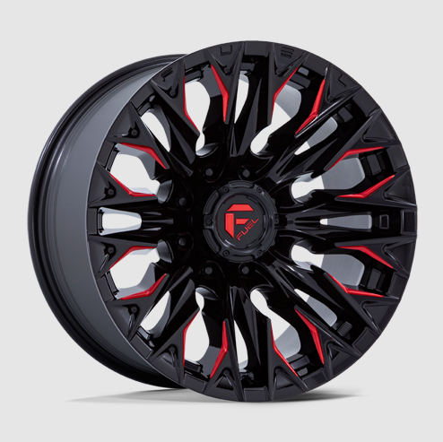 Fuel Flame 20X10 8X180 G-BLK MILL C-RED -18MM *SET OF 4*