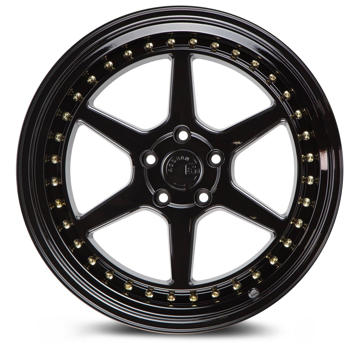 Aodhan DS09 18X9.5 22 73.1 GL-BLK GOLD RIVETS