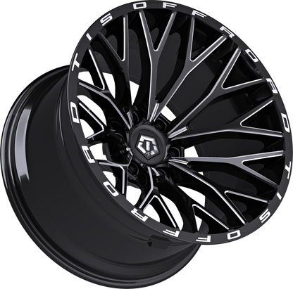 TIS 566BM 20X12 6X139.7 –44 106 Gloss Black with Milled