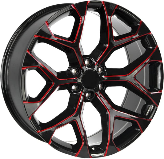 24 Snowflake Replica 24X10 6X139.7 ET24 78.1 BLACK/RED MILLED