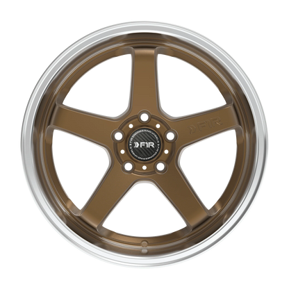 F1R FC5 18X9.5 5X100 ET35 SATIN BRONZE POLISHED LIP