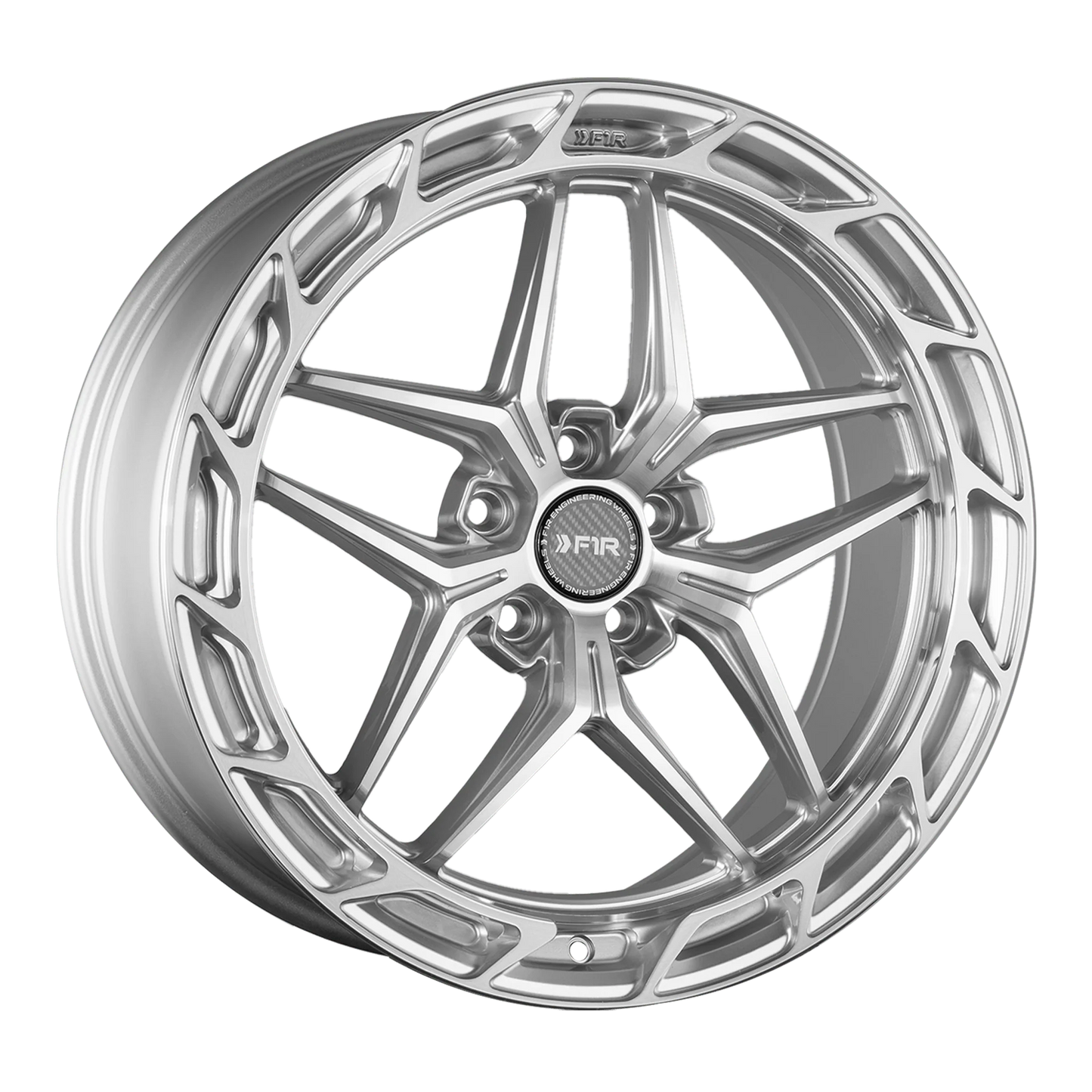 F1R FS5 18X9.5 5X114.3 +38 73.1 MACHINE SILVER