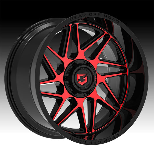 Gear Off-Road 761MBR 22X12 8X6.5 125.2 -44 red face blk lip