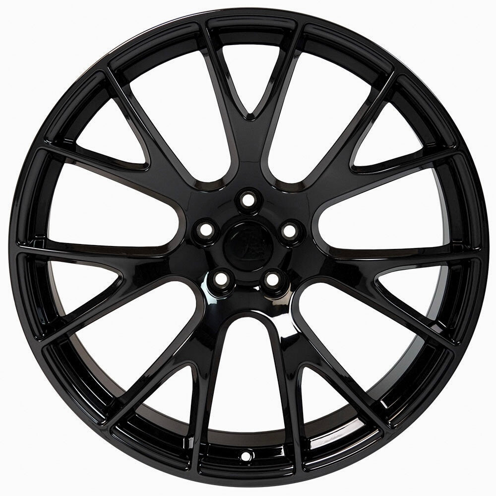 Staggered Hellcat Replica Wheels PR161GB 20X10 5X115 71.5 18MM/ 20X10.5 5X115 71.5 25MM G-BLK