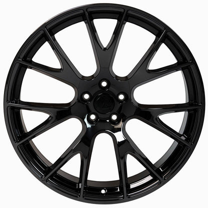 Staggered Hellcat Replica Wheels PR161GB 20X10 5X115 71.5 18MM/ 20X10.5 5X115 71.5 25MM G-BLK