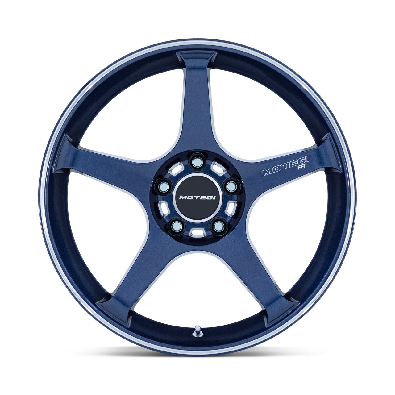 Motegi Battle V 18X9.5 5X4.5 72 +25 BLUE MACHINED LIP