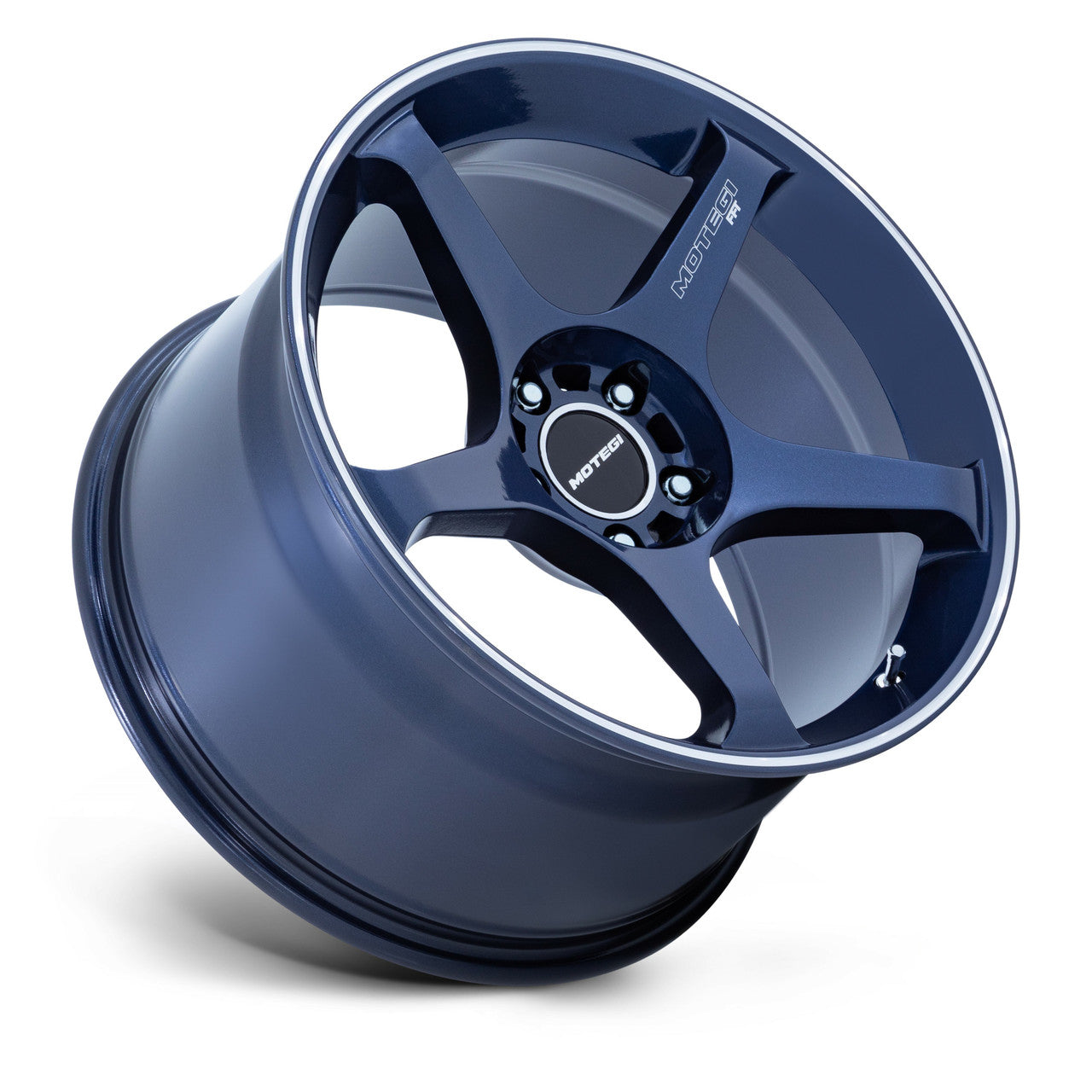 Motegi Battle V 18X9.5 5X4.5 72 +25 BLUE MACHINED LIP