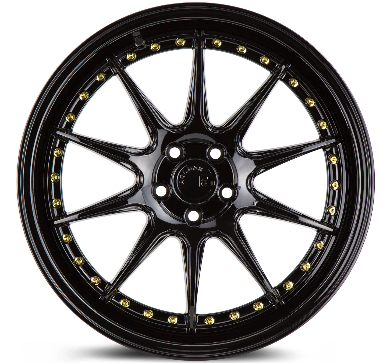 Aodhan DS07 18X9.5 5X114.3 +22  GL-BLK GOLD RIVETS