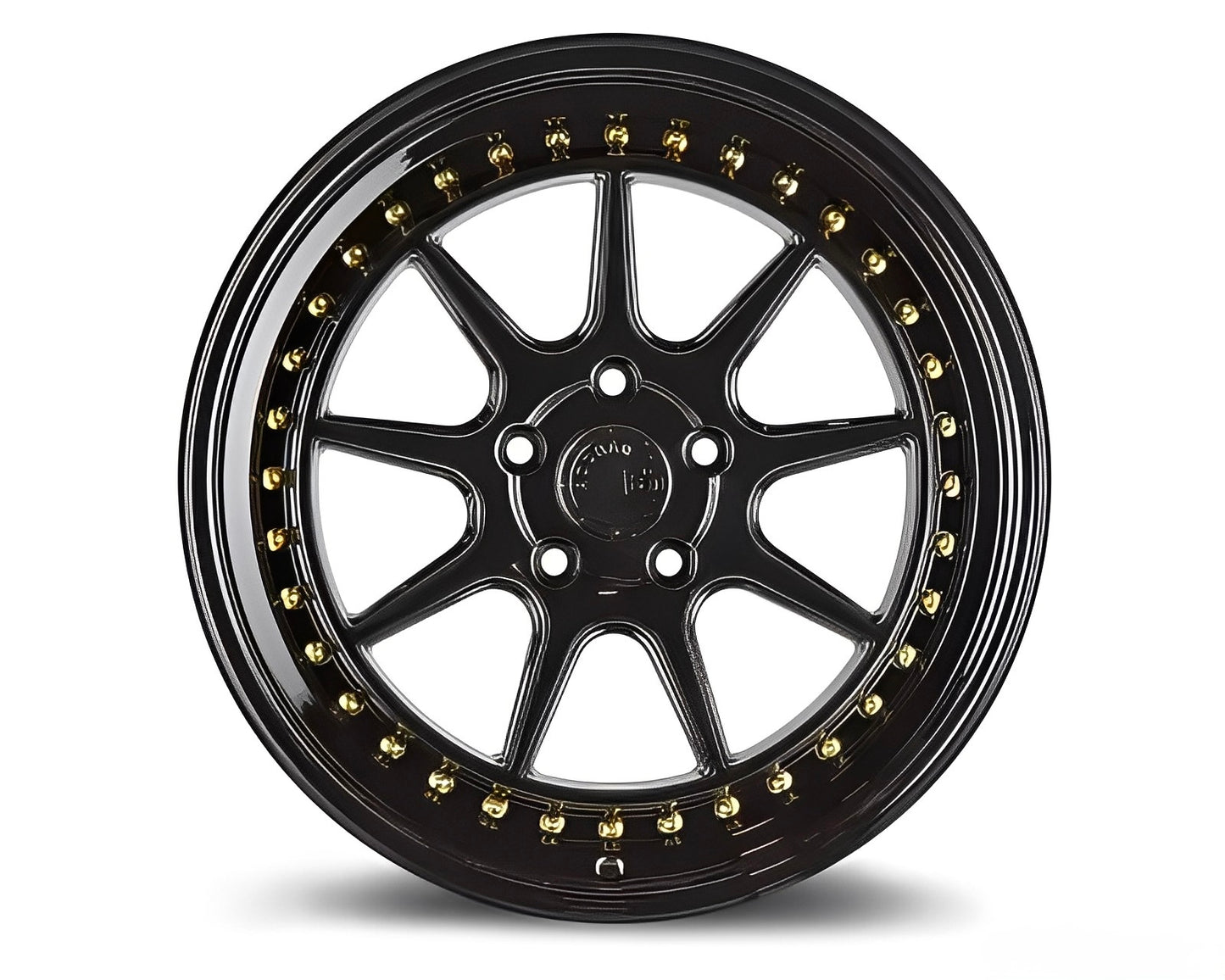 Aodhan DS-X 18X9.5 5X114.3 +22 GL-BLK GOLD RIVETS