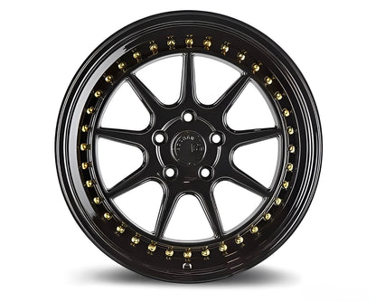 Aodhan DS-X 18X9.5 5X114.3 +22 GL-BLK GOLD RIVETS