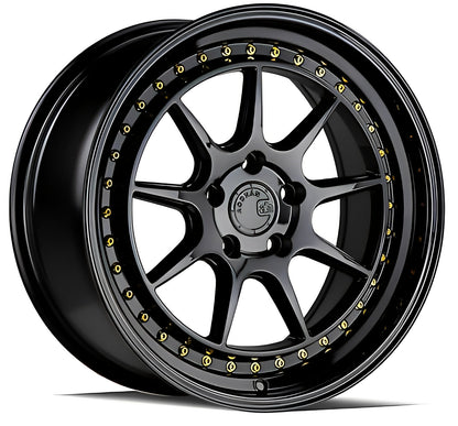 Aodhan DS-X 18X9.5 5X114.3 +22 GL-BLK GOLD RIVETS