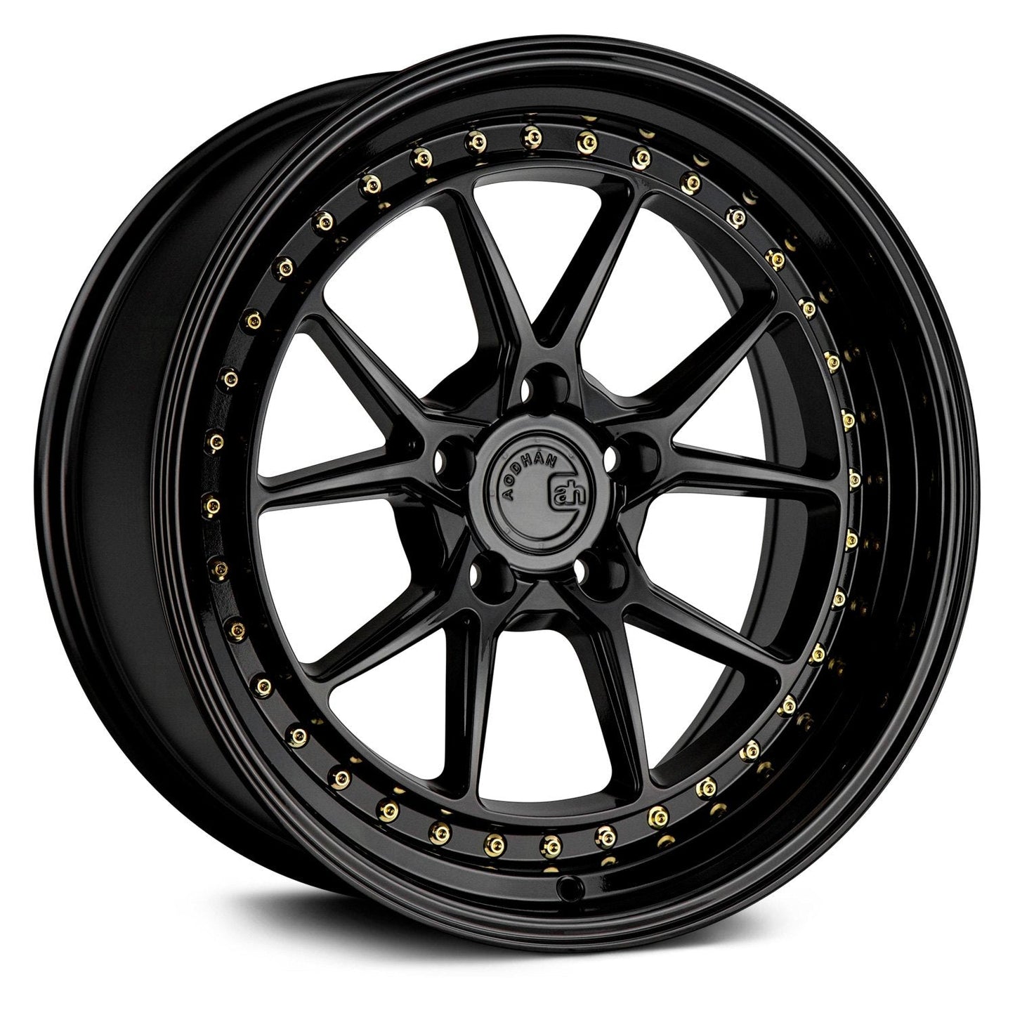 Aodhan DS08 18X9.5 5X114.3 +30 GL-BLK GOLD RIVETS