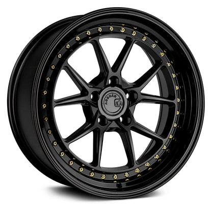 Aodhan DS08 18X9.5 5X114.3 +30 GL-BLK GOLD RIVETS