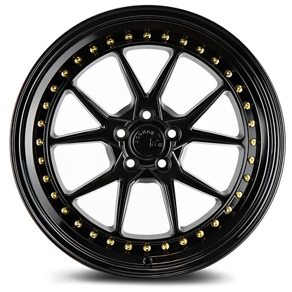 Aodhan DS08 18X9.5 5X114.3 +30 GL-BLK GOLD RIVETS