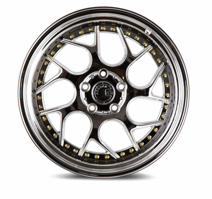 Aodhan DS01 18X9.5 5X100 35MM CHR GLD RIVETS