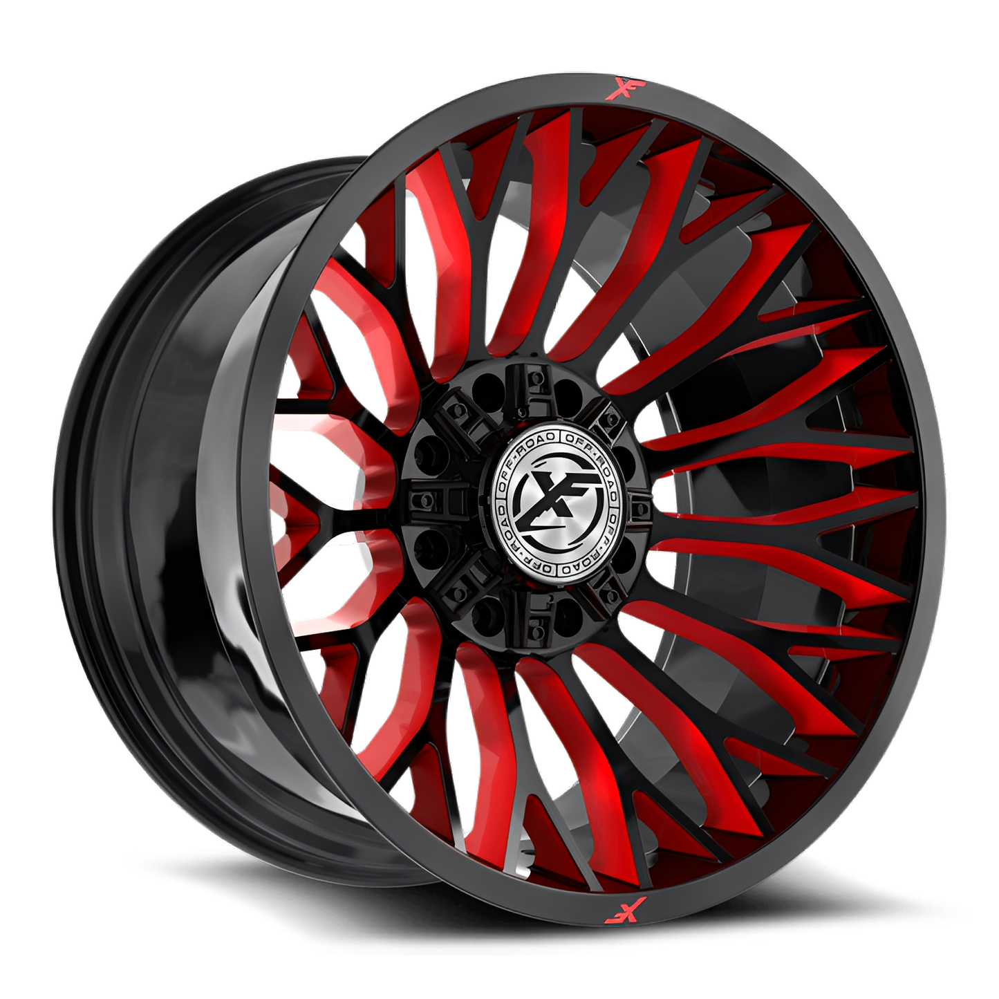 XF Off-Road XF-237 20X12 6X135/6X139.7 GL BLK RED MILLED -44