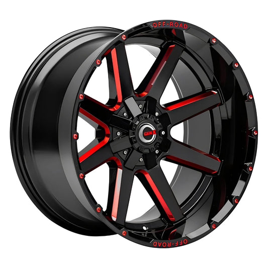 GEN-X Off-Road 073 22X12 6x135/139.7 108 -44 GL-BLK MILLED RED