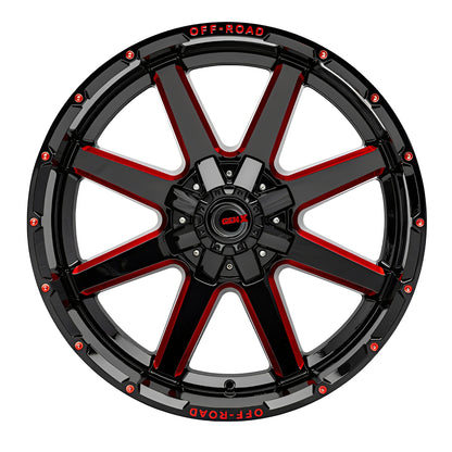 GEN-X Off-Road 073 20X10 6X135/139.7 GL BLK RED MILLED -12 108
