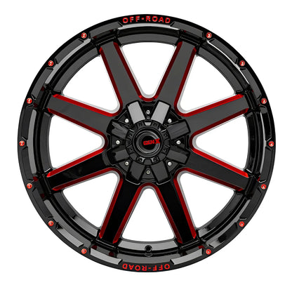 GEN-X Off-Road 073 22X12 6x135/139.7 108 -44 GL-BLK MILLED RED