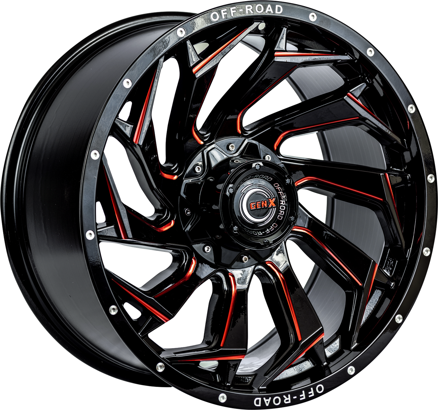 GEN-X Off-Road GX226 22X12 5X139.7/150 110.3 -44 GL-BLK MILLED RED