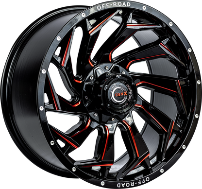 GEN-X Off-Road GX226 22X12 5X139.7/150 110.3 -44 GL-BLK MILLED RED