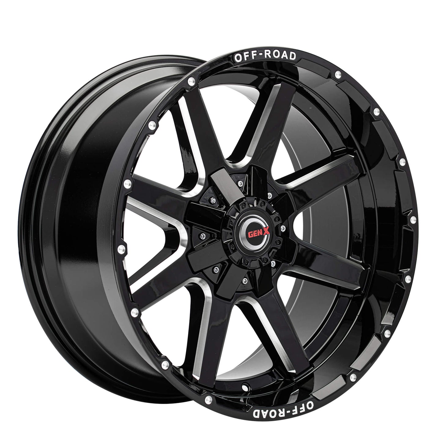 GEN-X Off-Road GX073 22X12 5X139.7/150 110.3 GLOSS BLACK MILLED -44