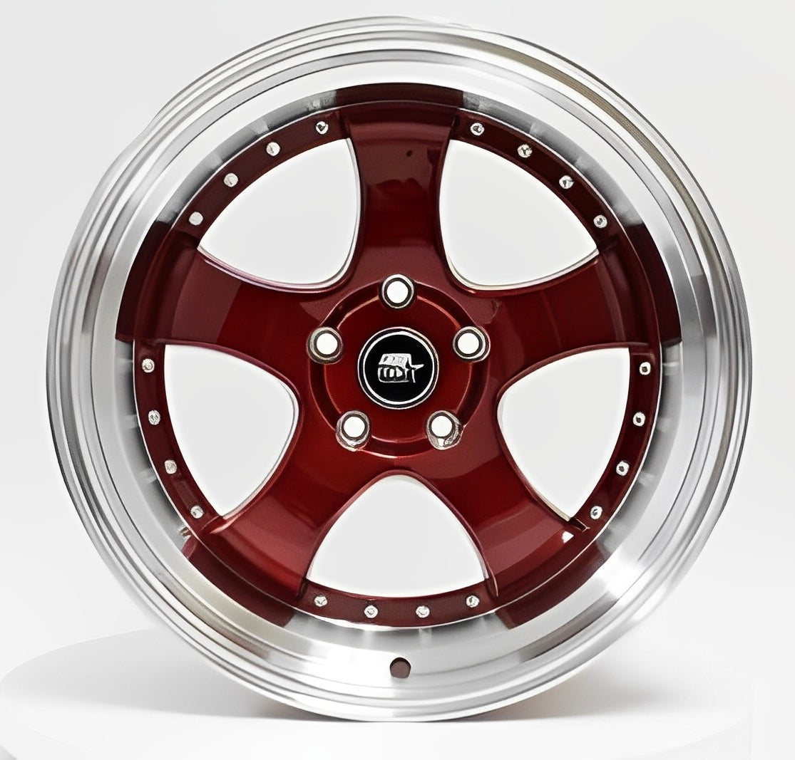 MST Wheels MT07 17X9 20mm 5X114.3 73.1 Red w/Machined Lip