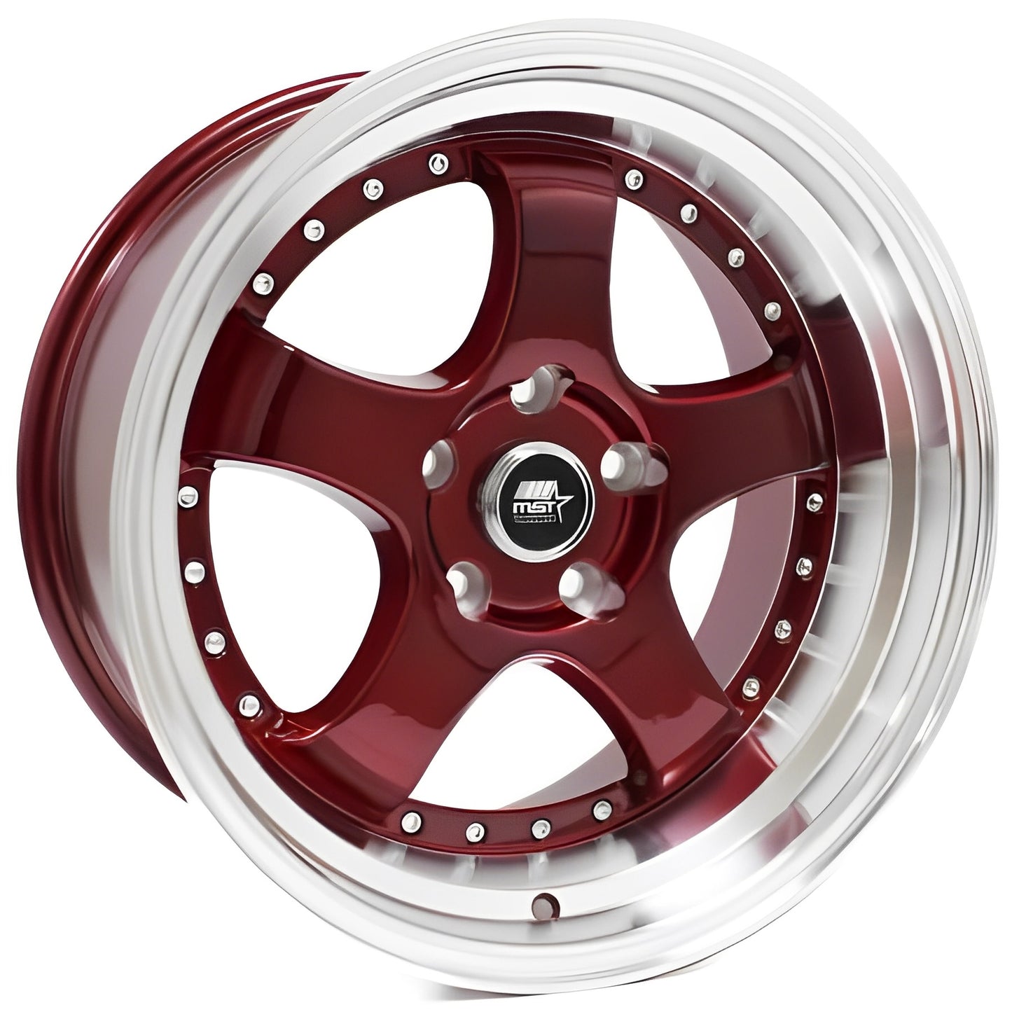 MST Wheels MT07 17X9 20mm 5X114.3 73.1 Red w/Machined Lip