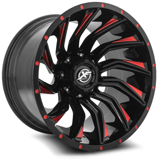 XF Off-Road XF-224 20X10 5X127/139.7 -12 78 GL-BLK RED MILLED