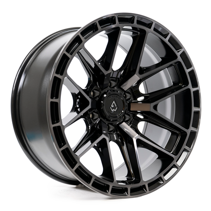 Arena Wheels A114 Battle 17X9 6X139.7 -12MM GLOSSY BLACK MACHINED DDT FACE AND LIP