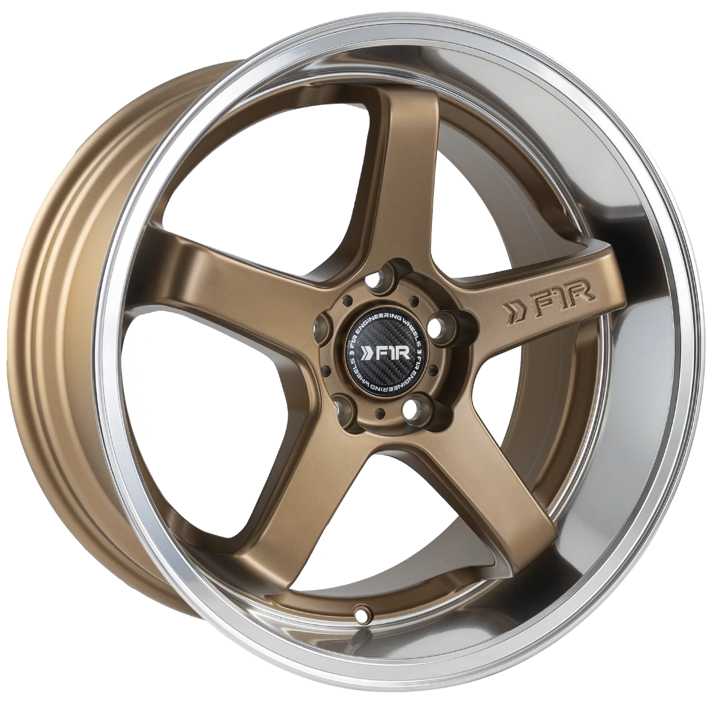 F1R FC5 18X9.5 5X100 ET35 SATIN BRONZE POLISHED LIP