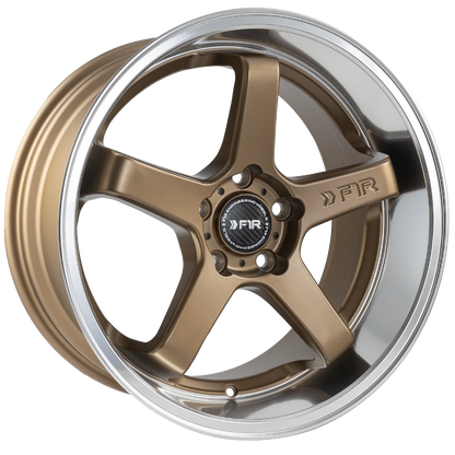 F1R FC5 18X9.5 5X100 ET35 SATIN BRONZE POLISHED LIP