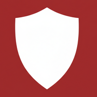 icon that represents protection red background white silhouette