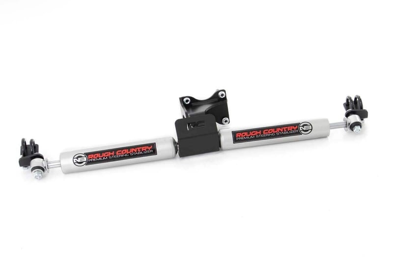 Rough Country N3 Steering Stabilizer | Dual | 2-8 Inch Lift | 07-18 Jeep Wrangler JK/Wrangler Unlimited |