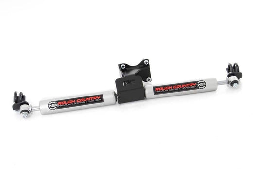 Rough Country N3 Steering Stabilizer | Dual | 2-8 Inch Lift | 07-18 Jeep Wrangler JK/Wrangler Unlimited |