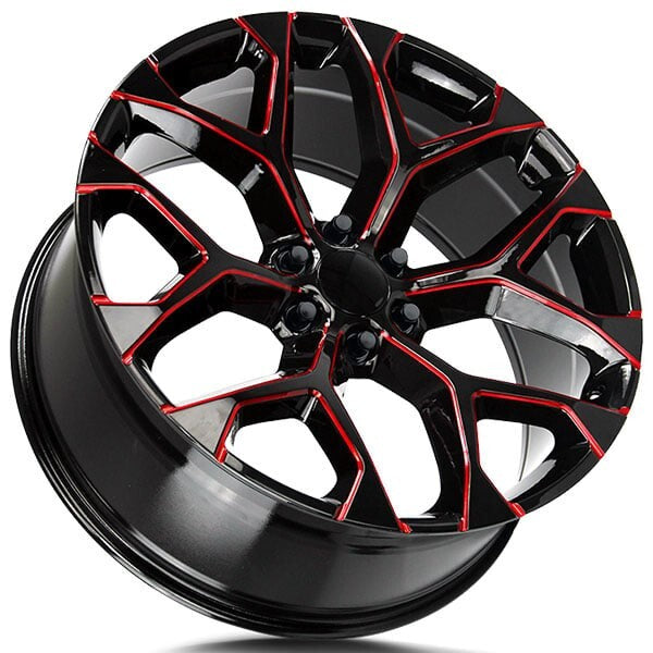 24 Snowflake Replica 24X10 6X139.7 ET24 78.1 BLACK/RED MILLED